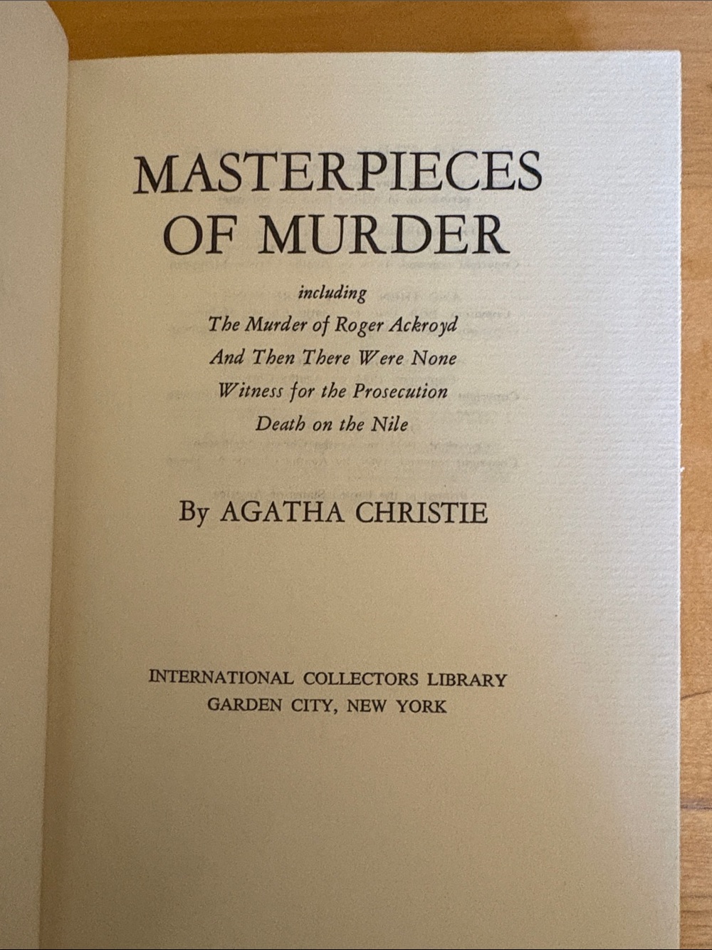 Masterpieces of Murder by Agatha Christie - international collectors edition